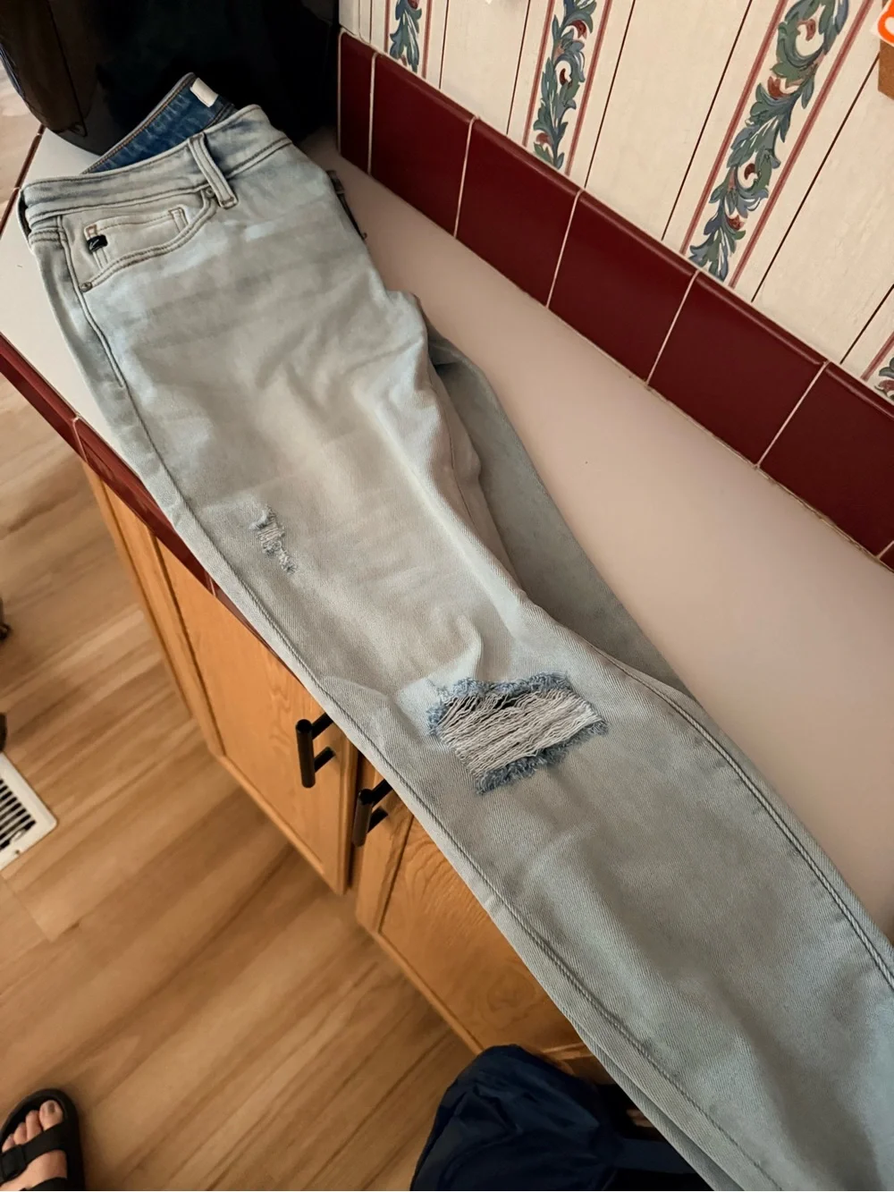 KanCan Light Blue Distressed Ankle Skinny Jeans - Picture 4 of 4
